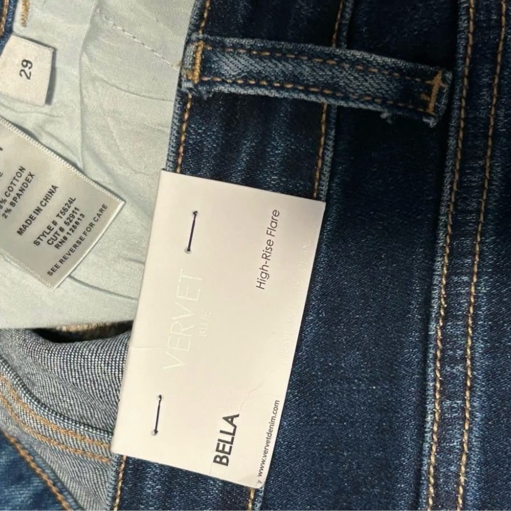 NWT Vervet Bella High-Rise Flare Patchwork Jeans Sz 29 - Picture 7 of 8